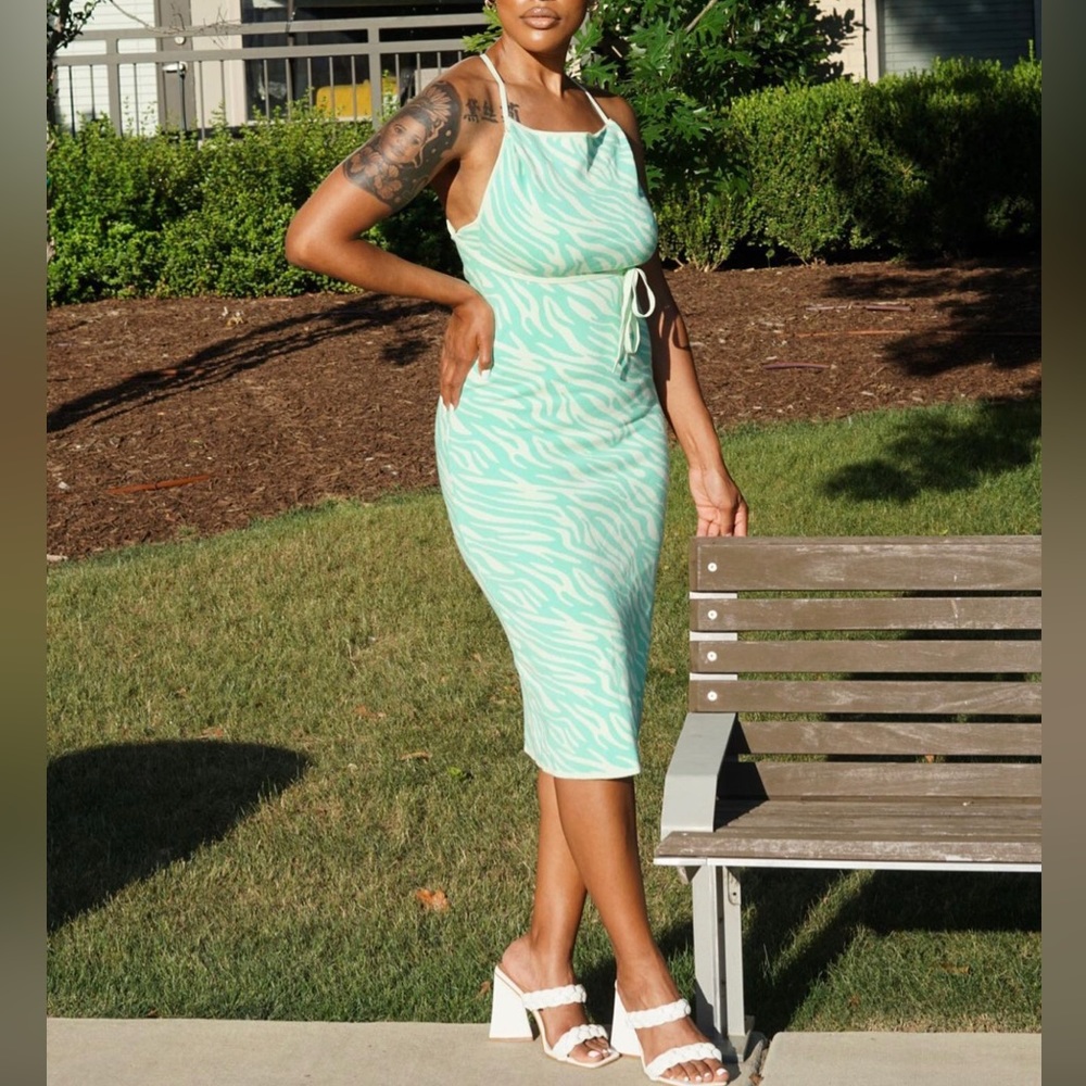 NWT ZARA PRINT MIDI DRESS
